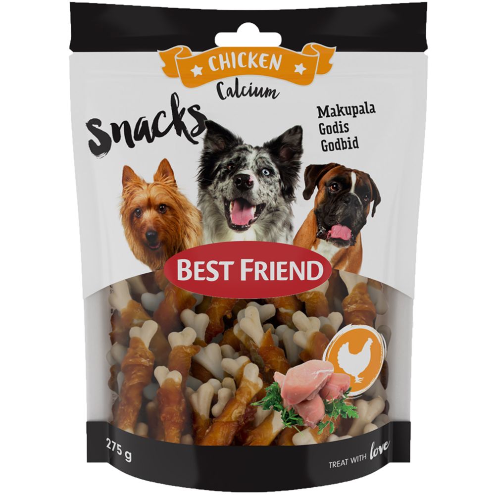 Best Friend Calcium Snacks kanafileellä koiran makupala 275 g
