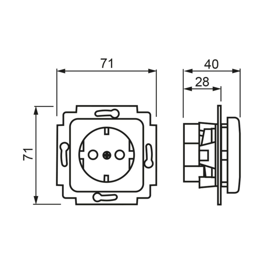ABB Jussi 1-osaline pistikupesa, IP21, valge