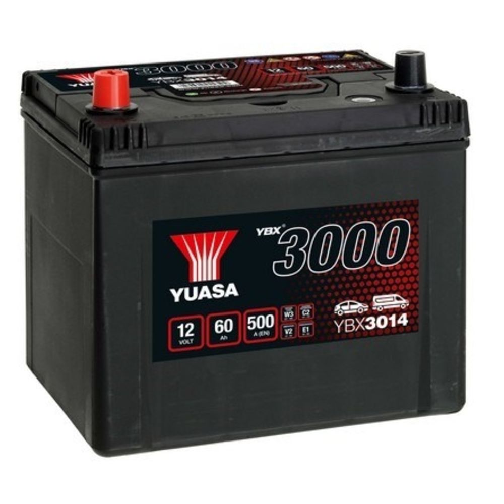 Yuasa YBX3014 60Ah / 500A akku P232 x L175 x K225 +-