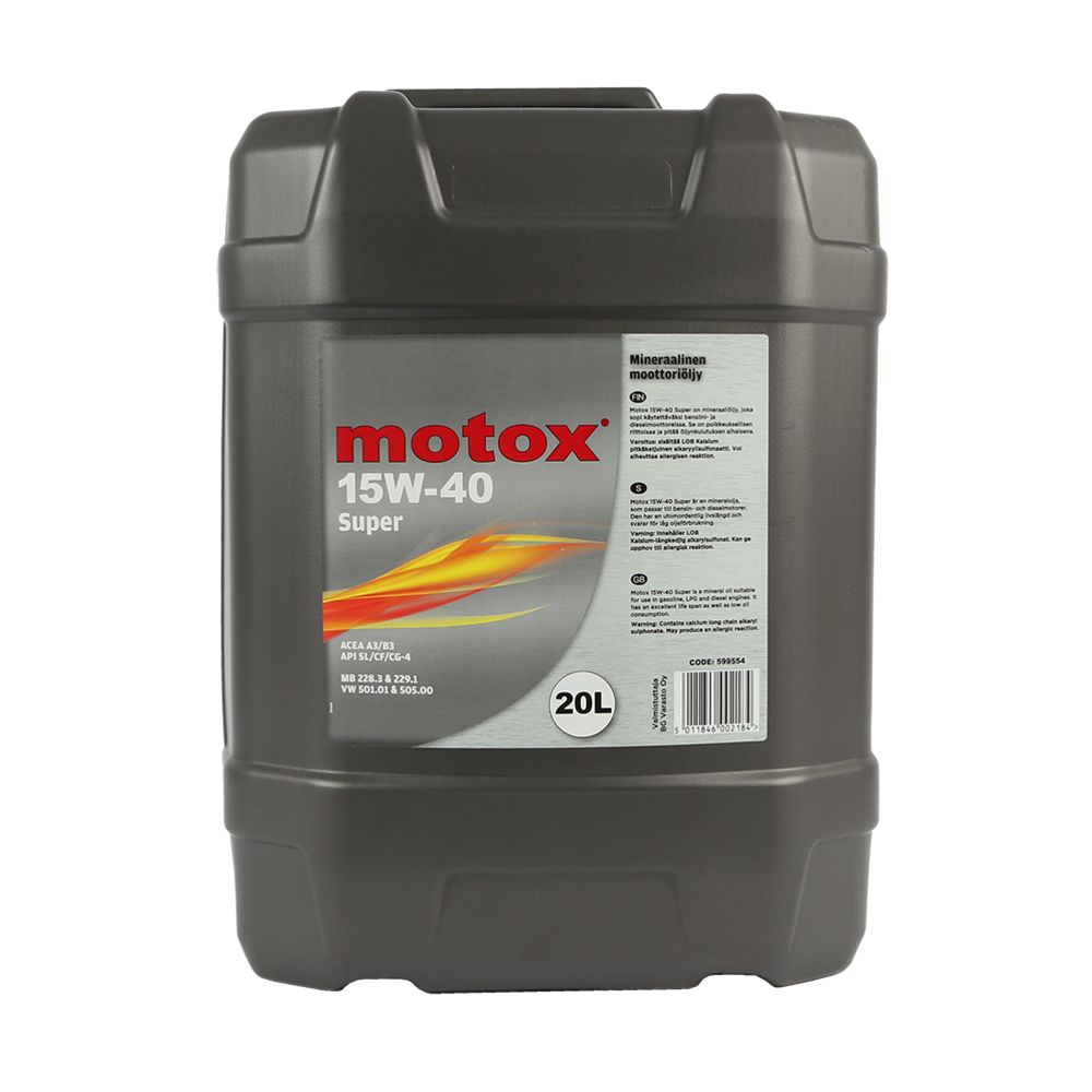 Motox Super 15W-40 SL/CF/CG-4 20 l moottoriöljy