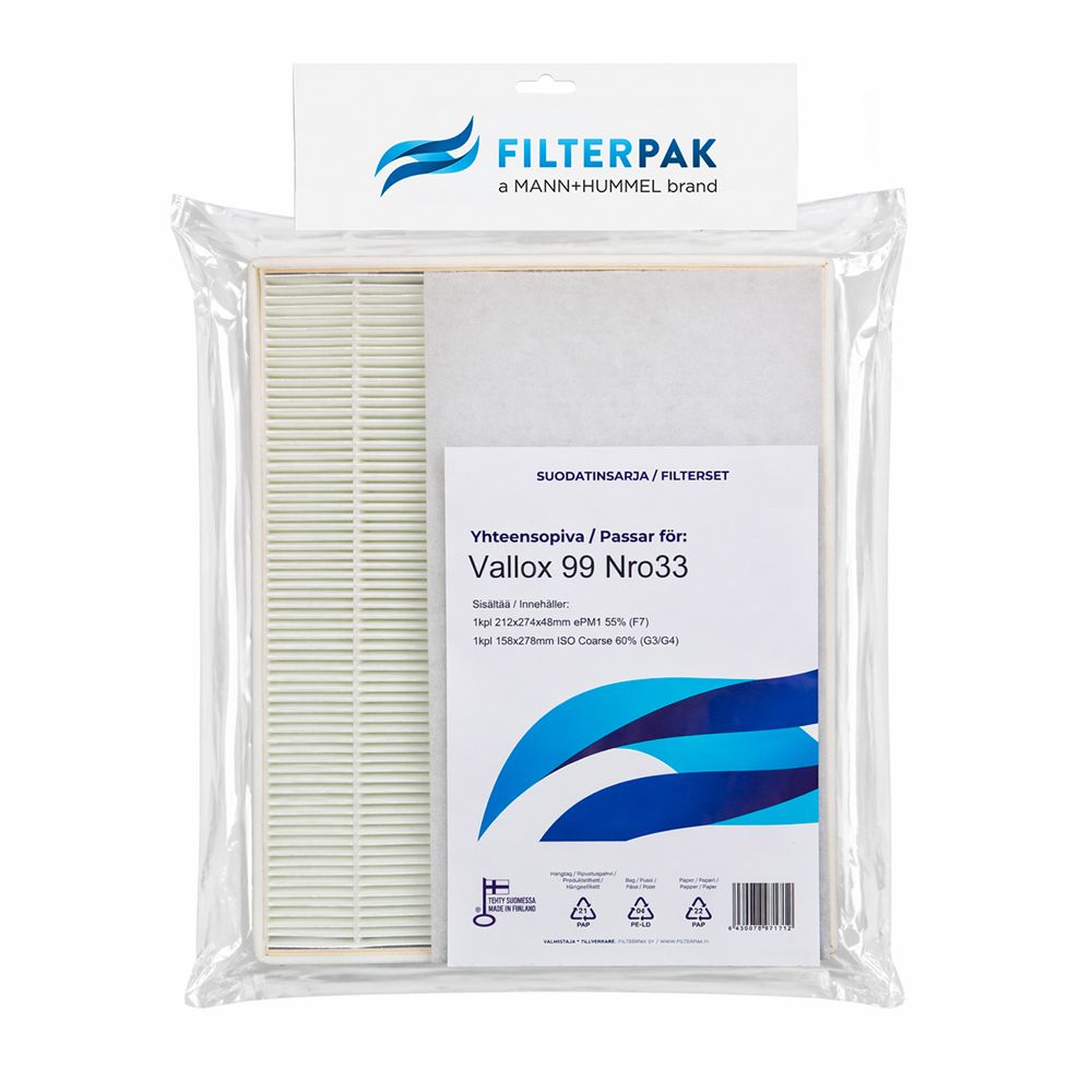 Filterpak Vallox 99 ilmanvaihtosuodatinpakkaus