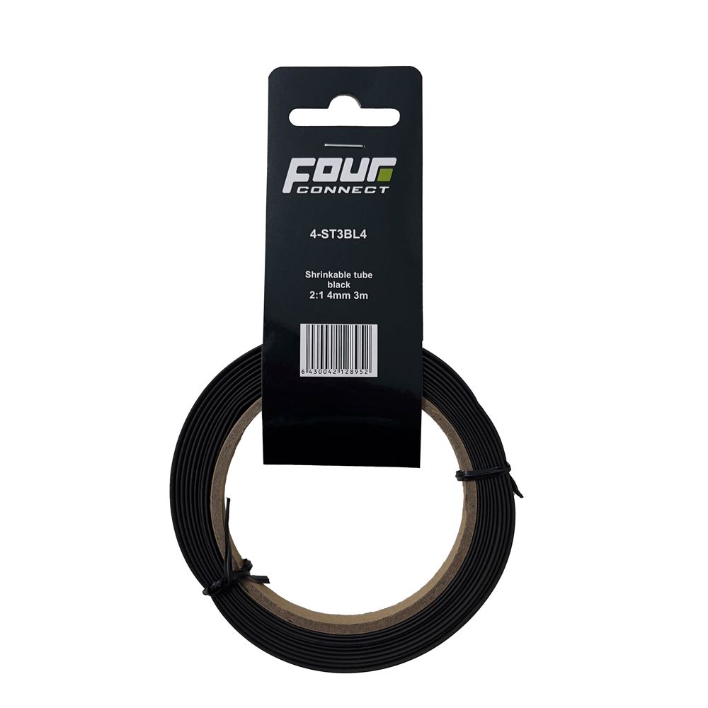 Four Connect krympslang 2:1 svart 4 mm 3 m
