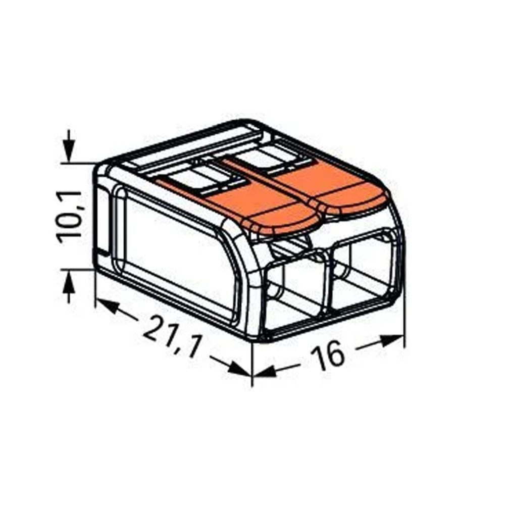 Wago 2-polig kopplingsklämma 6 mm² 10 st.