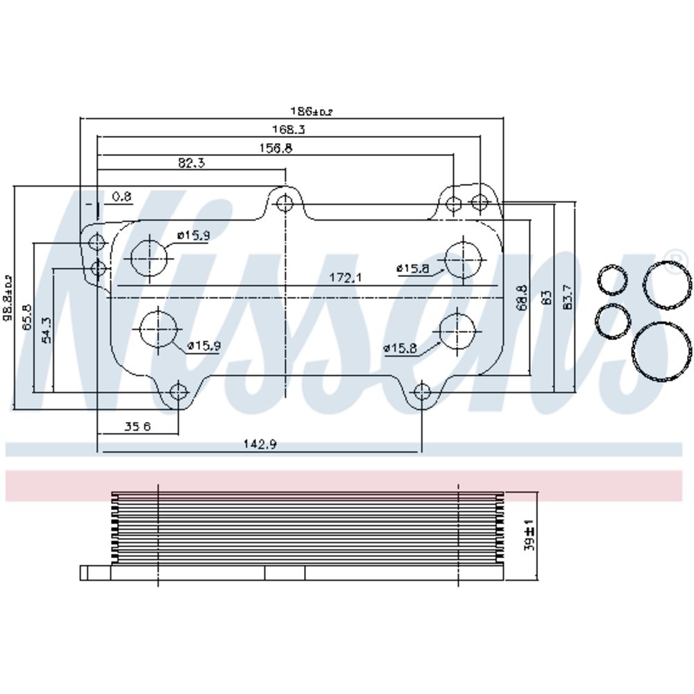 Oljekylare, motor 30-04250