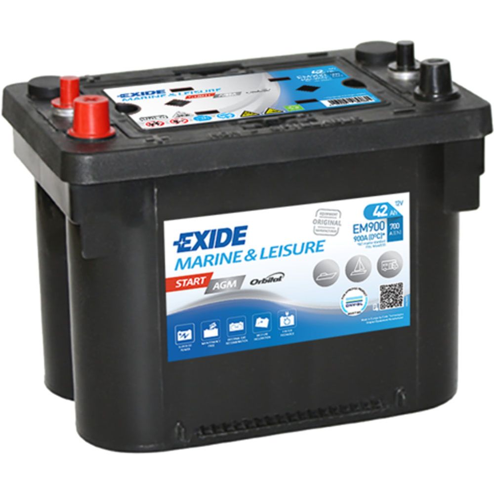 Exide Start AGM batteri EM900 42 Ah / 700 A L235 x B175 x H206 +-