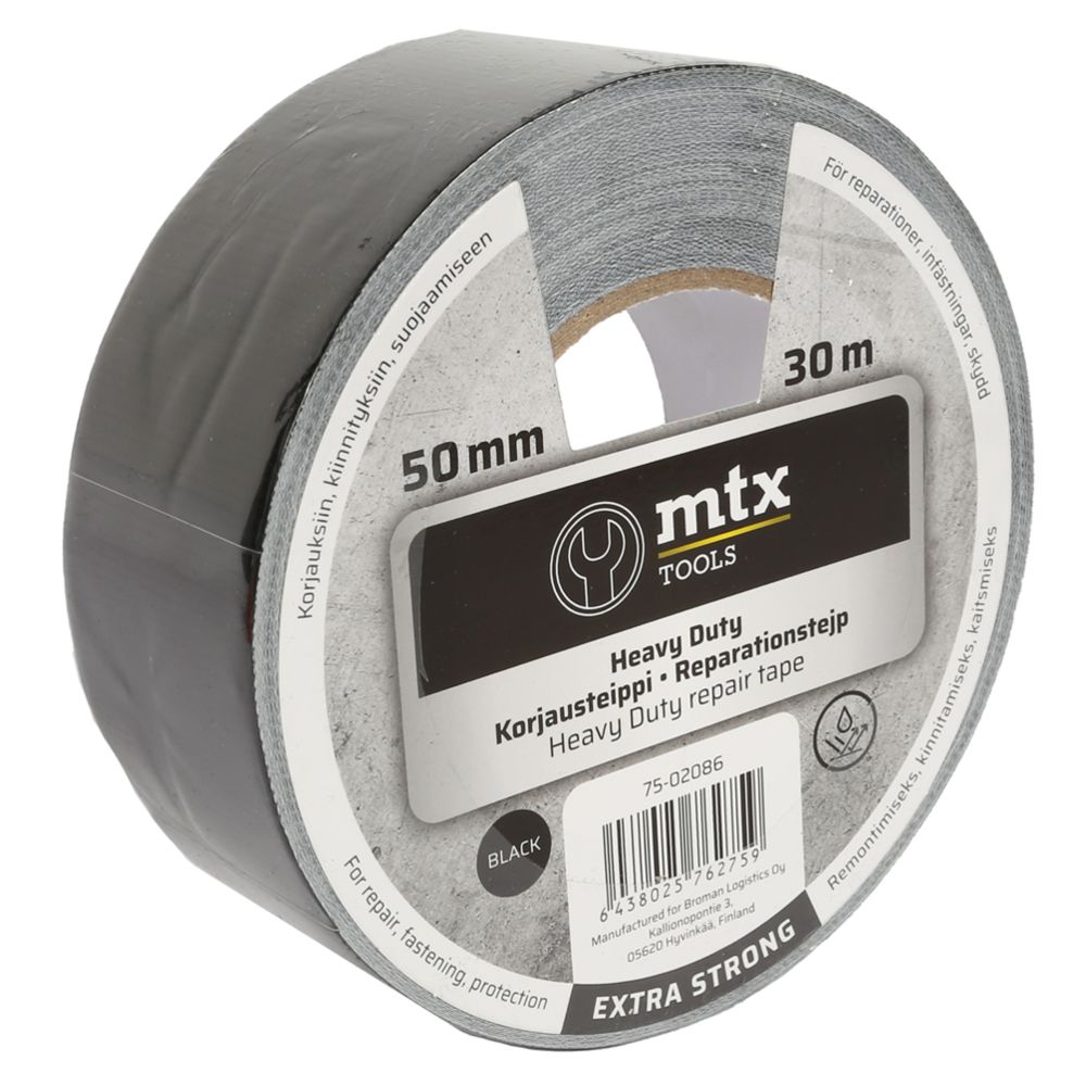 MTX Heavy Duty reparationstejp 50 mm x 30 m svart