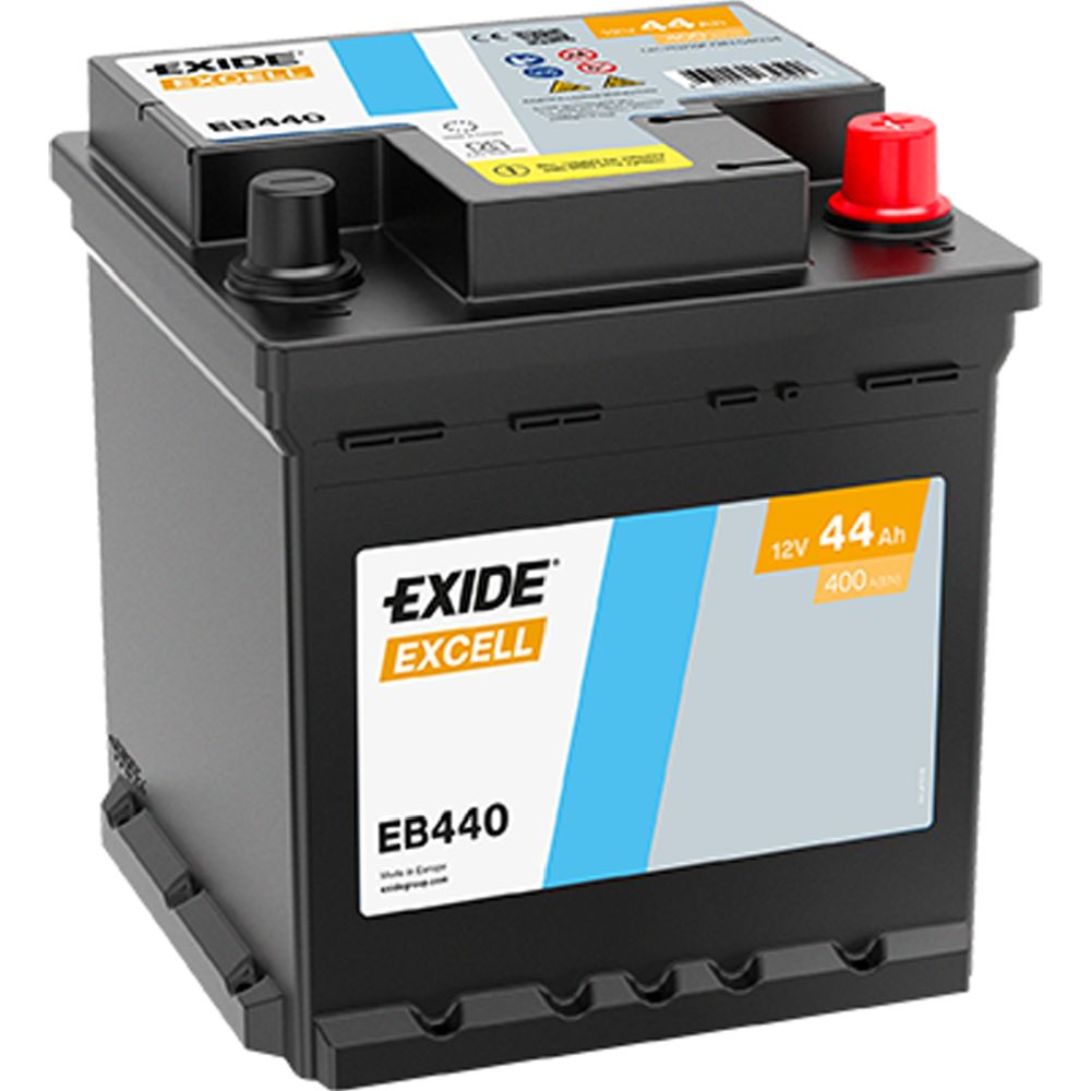 Exide EB440 44 Ah / 400 A akku P175 x L175 x K190 -+
