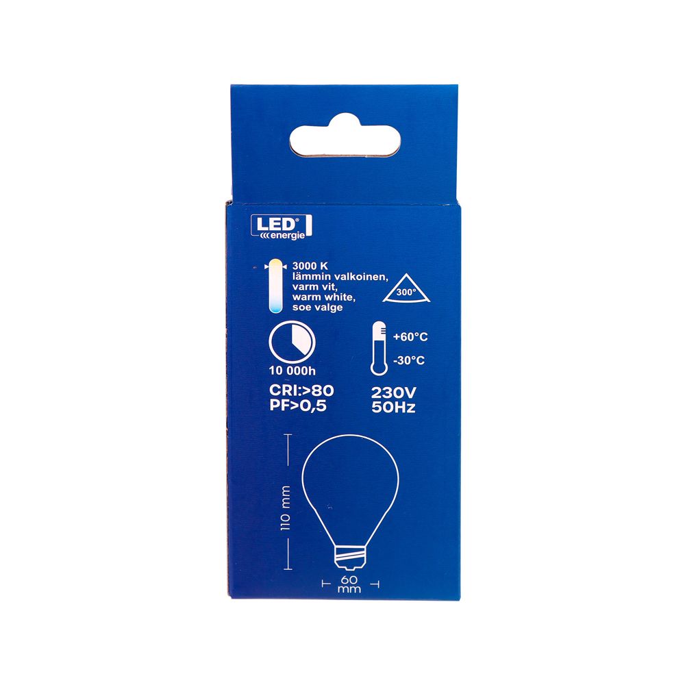 Led Energie saunalamppu matta A60 470 lm 5,5W E27