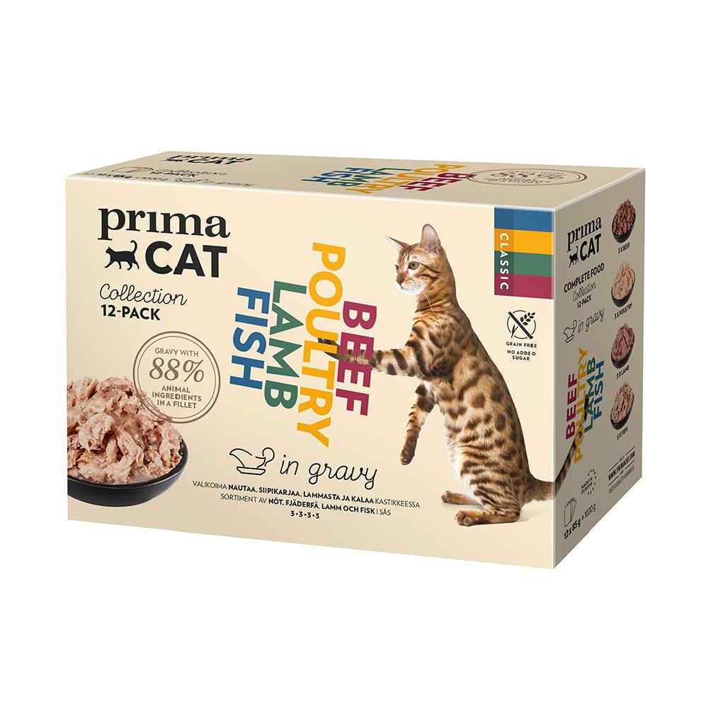PrimaCat Classic kassitoiduvalik kastmes 12 x 85 g