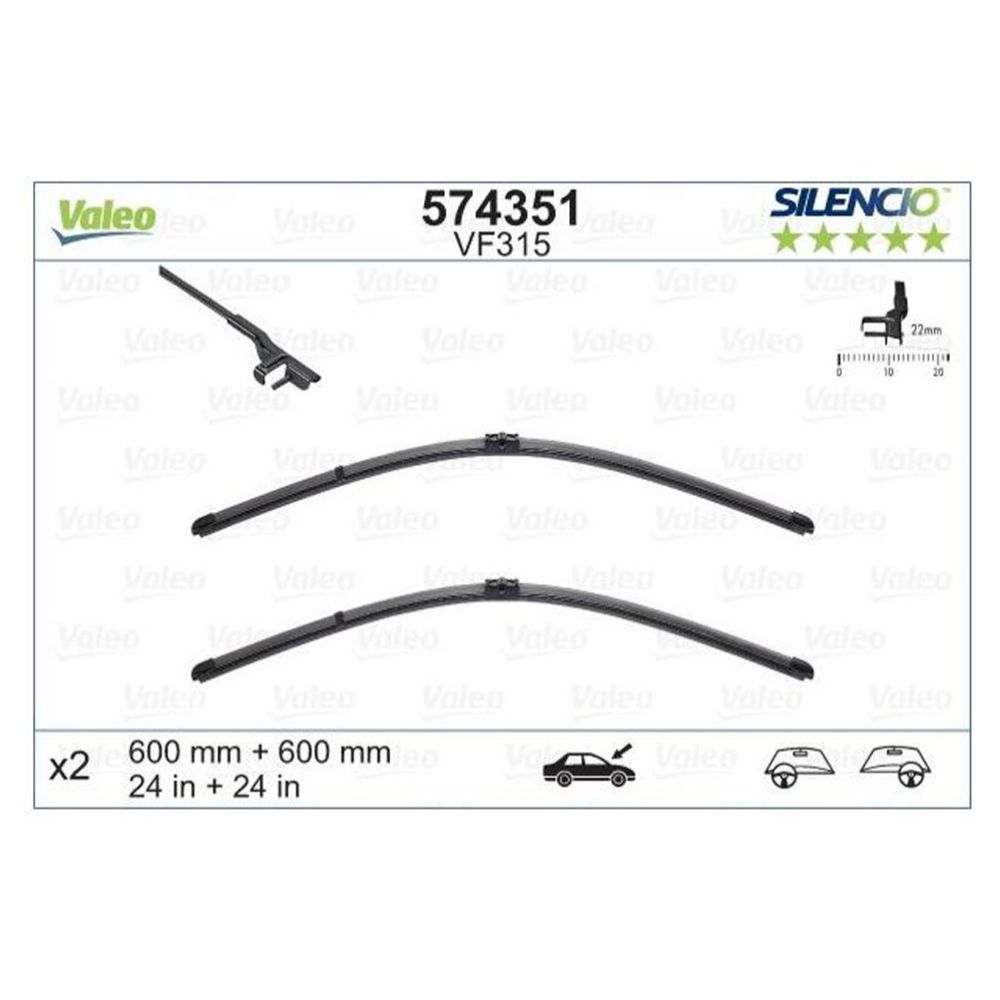 Valeo X-trm VM315/VF315 kojamehed 60 + 60 cm