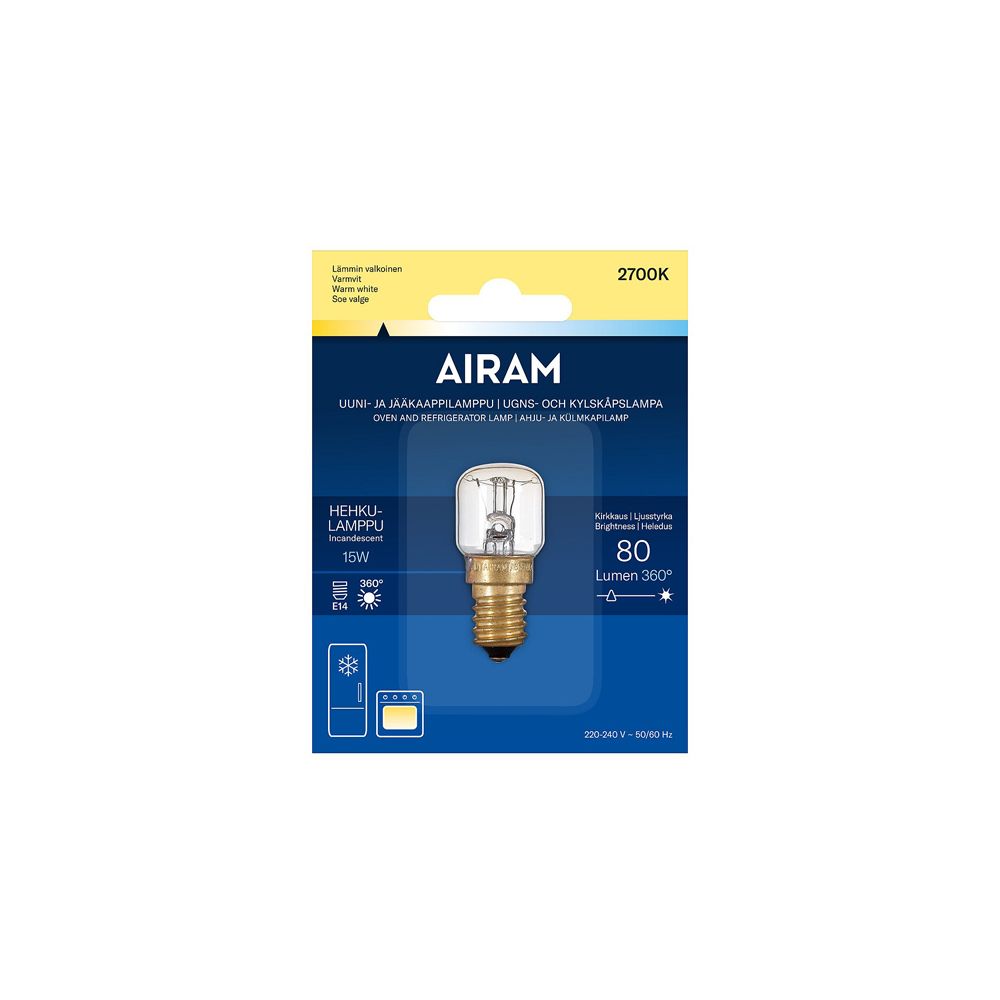 Airam ugns/kylskåpslampa E14 15 W 80 lm