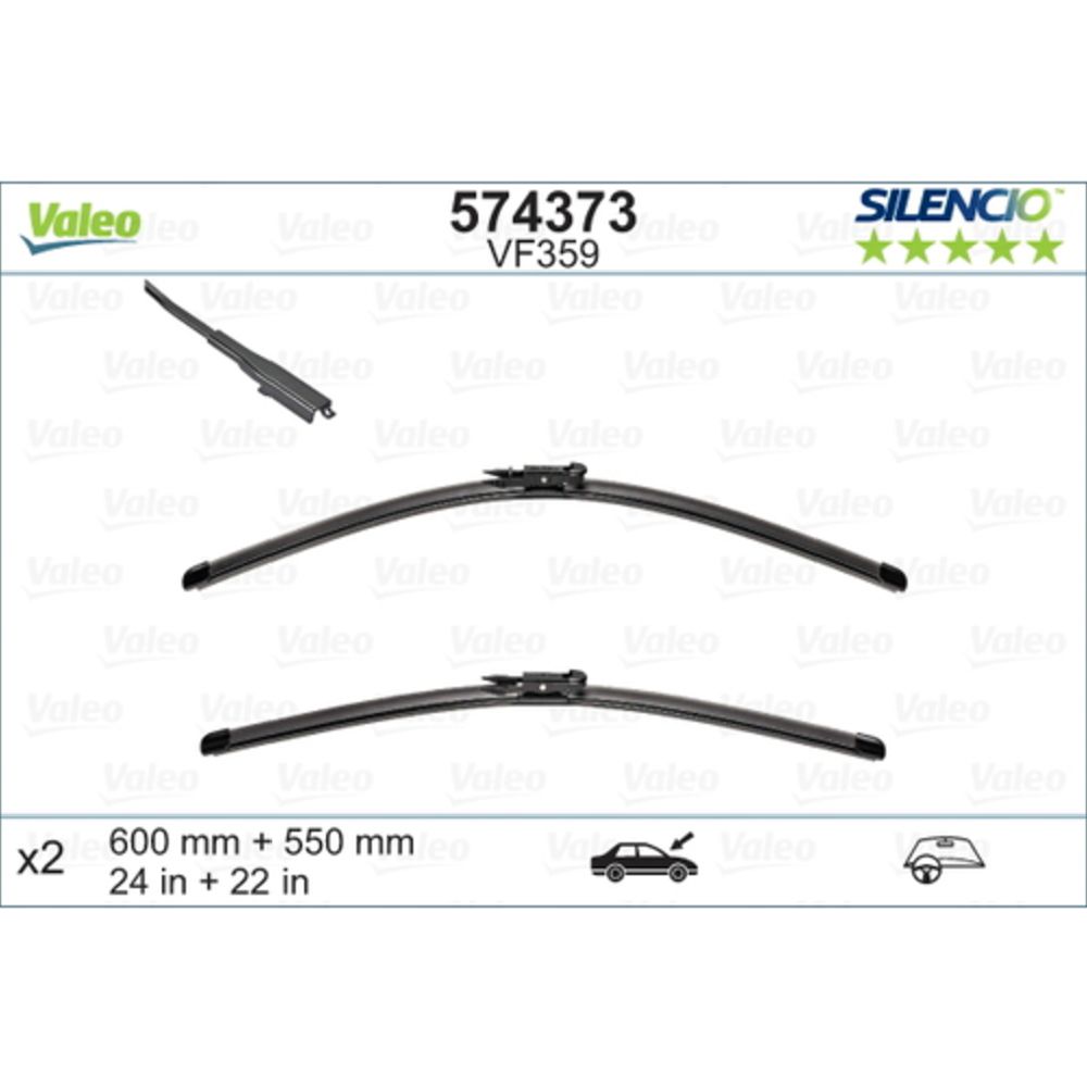 Valeo Silencio VM359/VF359 torkarblad 2 st. 60 + 55 cm