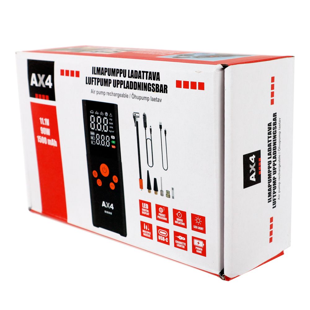 AX4 luftpump uppladdningsbar 150 psi 90 W