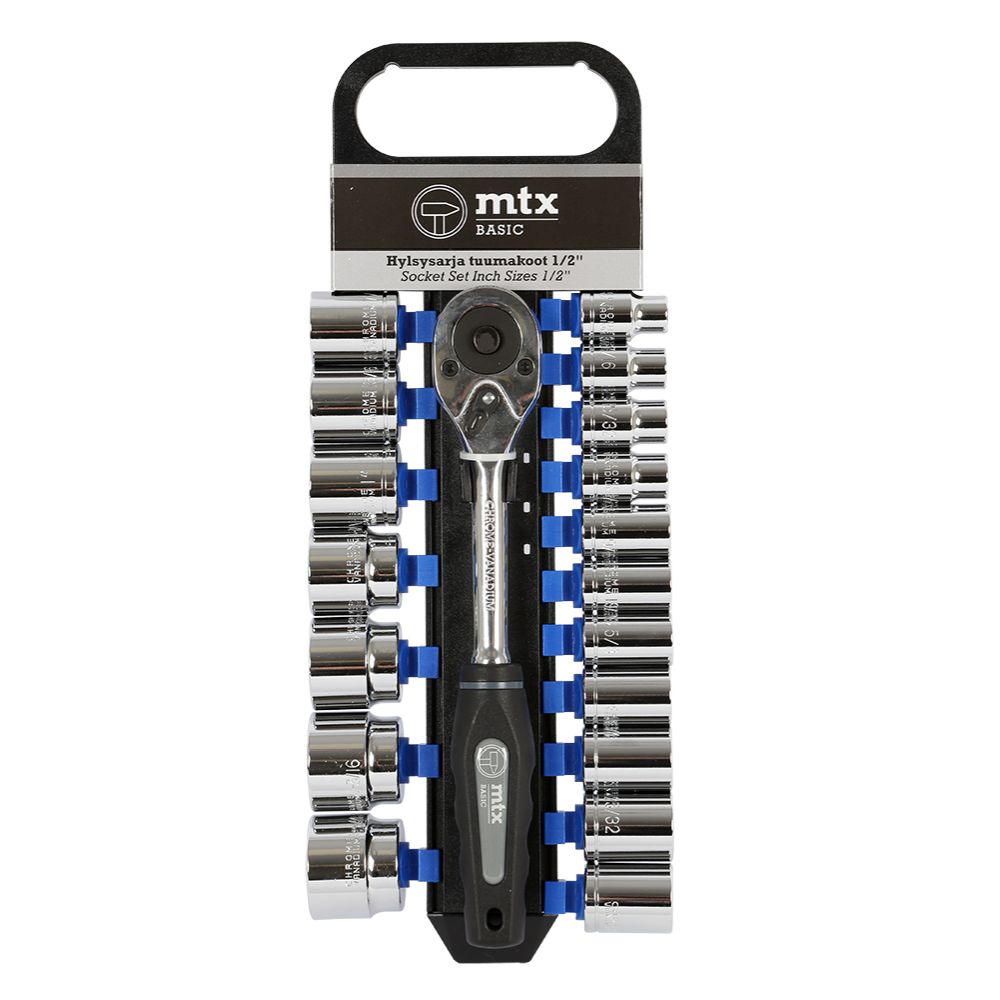 MTX Tools Basic padrunikomplekt tollimõõdus 1/2" 19 osa