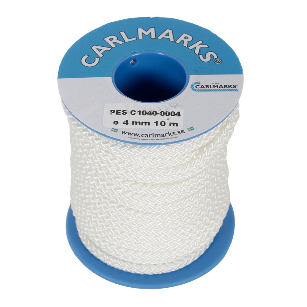 Carlmarks polyesterlina vit 4 mm 10 m