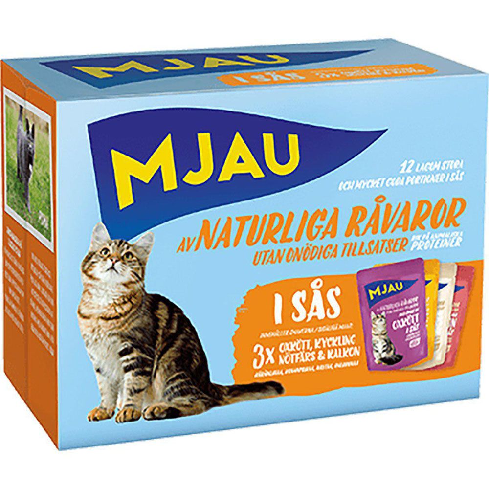 Mjau Pouch multipack köttsmaker i sås 12 x 85 g