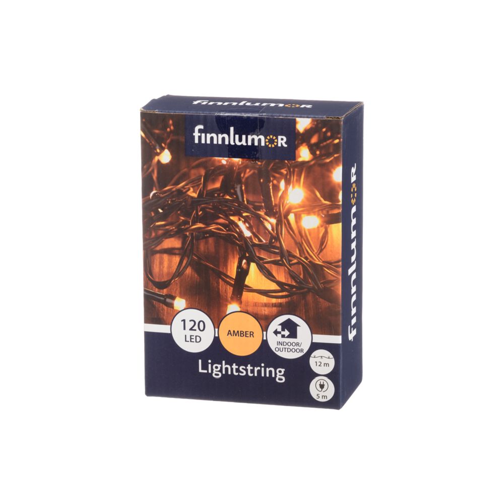Finnlumor 120-LED ljusslinga utomhus bärnsten