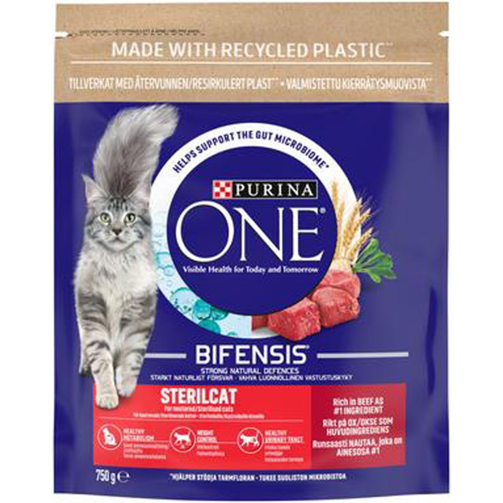 Purina One 750g Sterilcat Nautaa ja vehnää