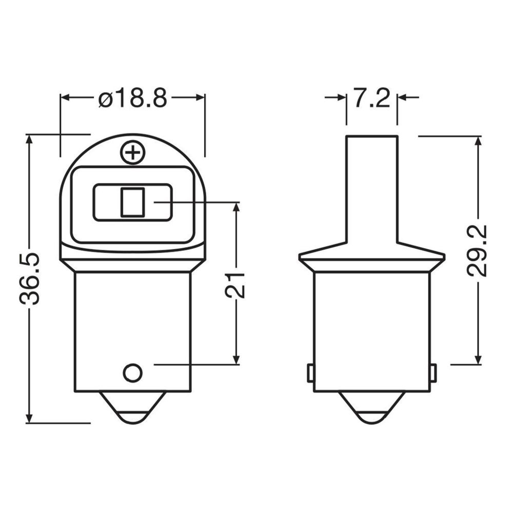 Osram R5W LED-polttimopari, valkoinen