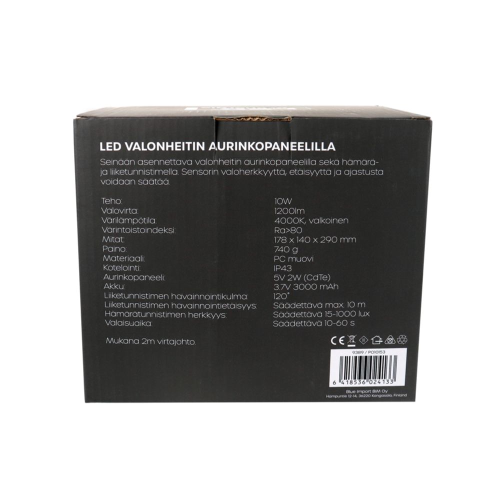 Led Energie päikesepaneeliga prožektor 10W 1200lm 4000K