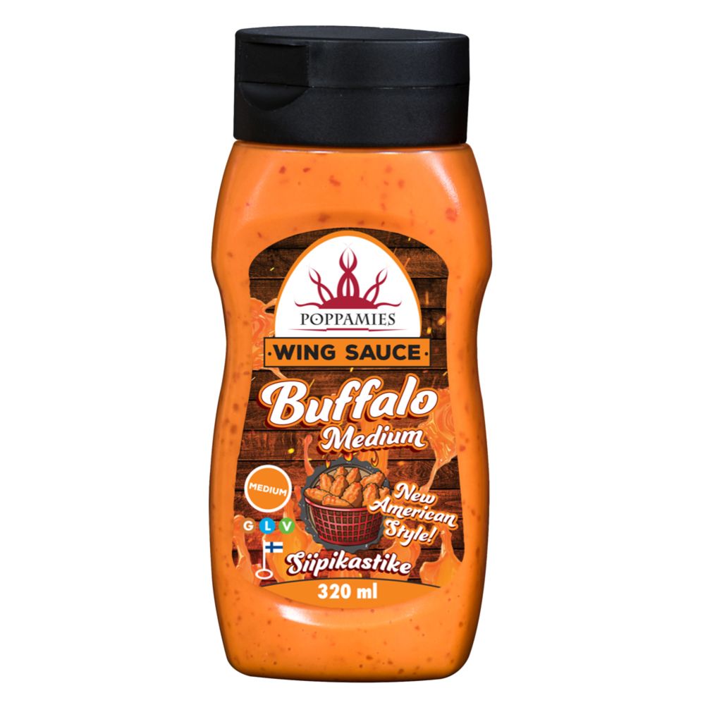 Poppamies Wing Sauce Buffalo Medium vingsås 320 ml