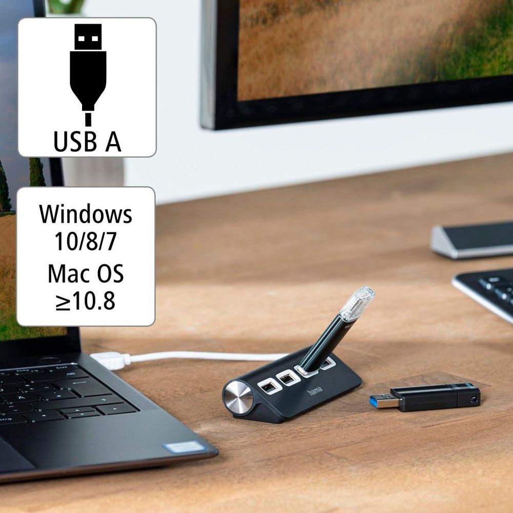 Hama USB-hubi 4-porttinen jakaja USB 2.0