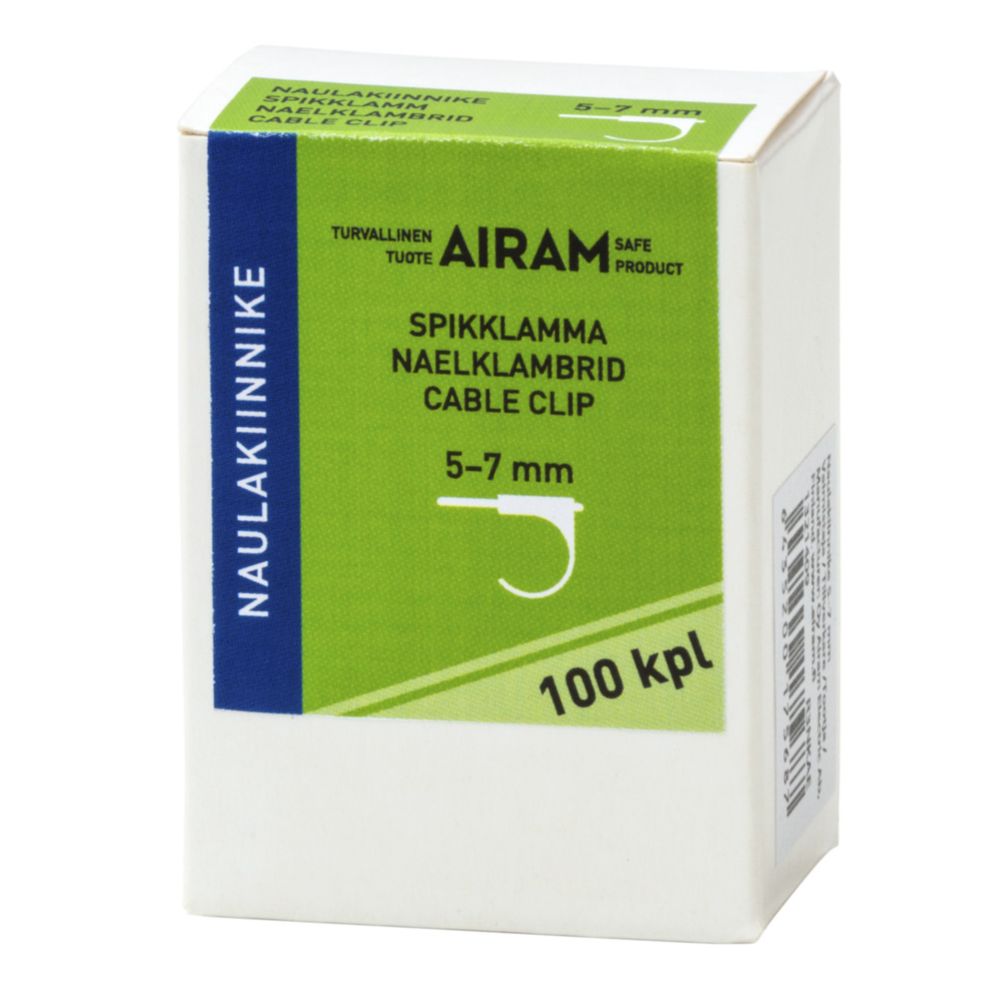 Airam Naulakiinnike TC 5-7 mm, valkoinen 100kpl