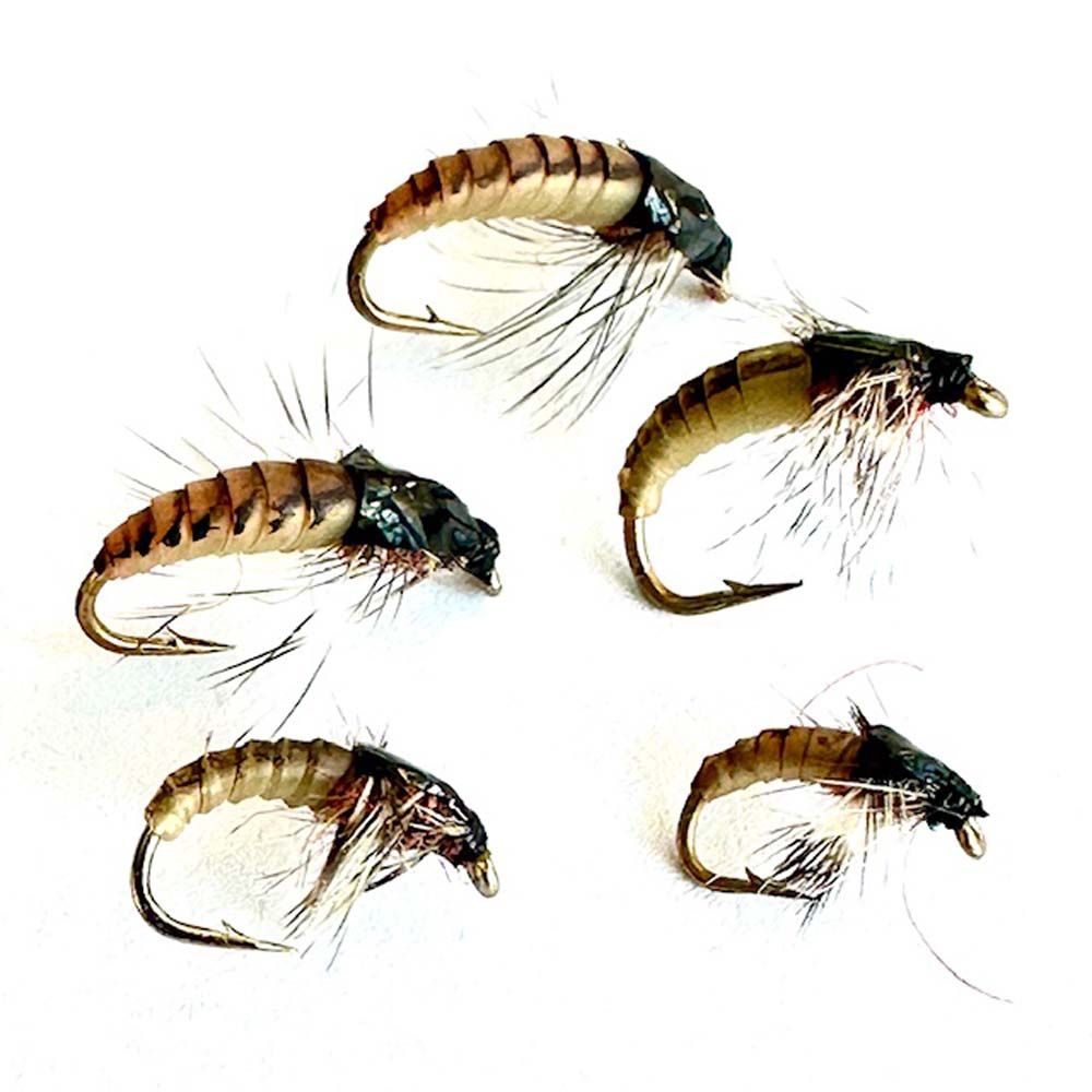 MTX Fishing nattsländelarv flugset 5 st. färg: brun