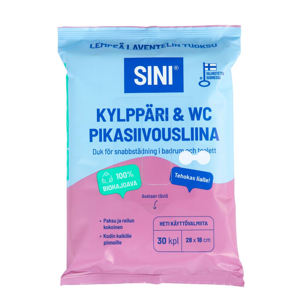SININE vannitoa & WC kiirpuhastuslapp, 30 tk