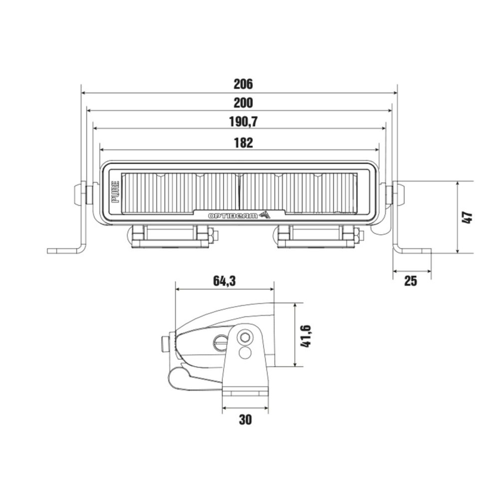 Optibeam Pure 185 LED-blixtljus Ref. 12,5