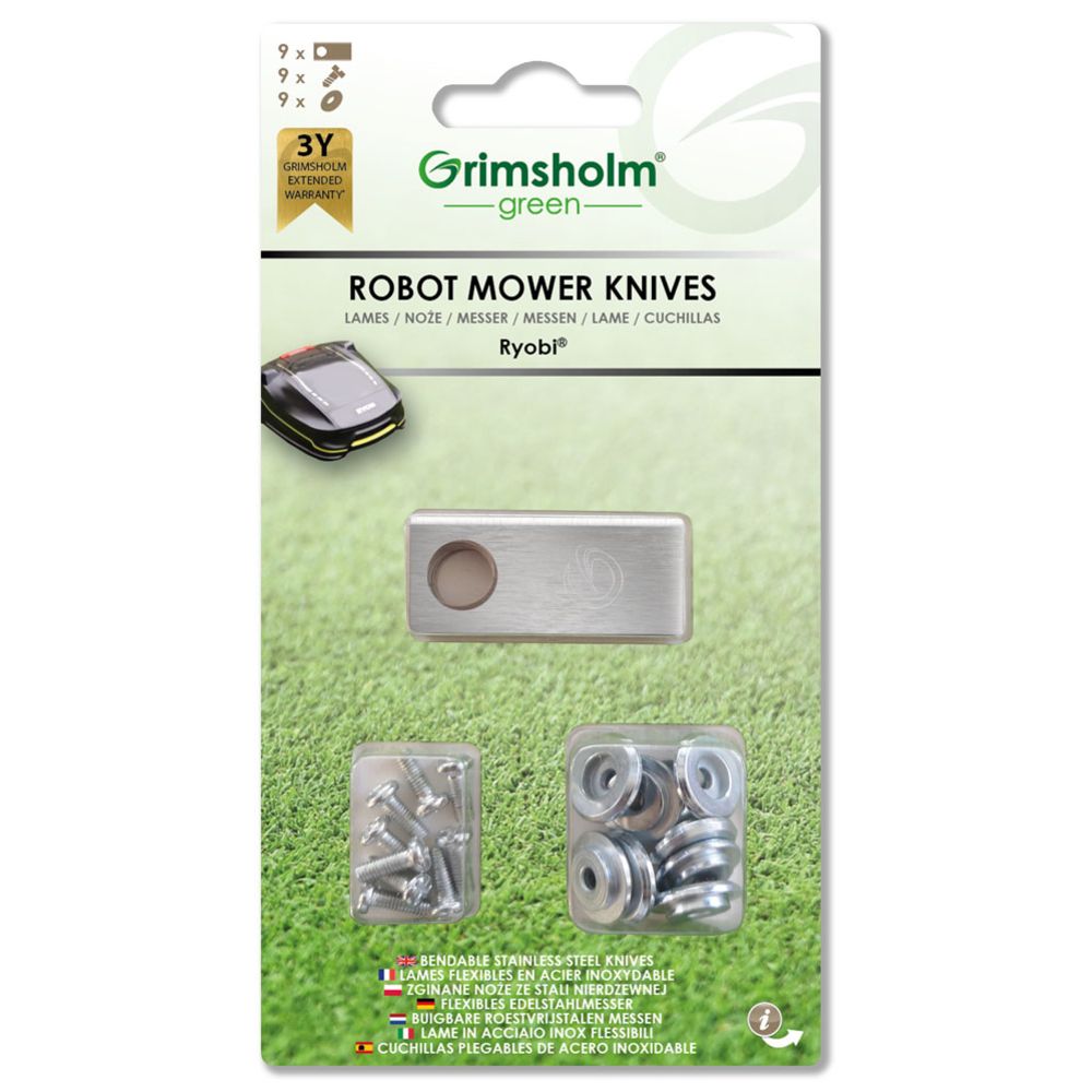 Grimsholm Green robottileikkurin terä Ryobi Roboyagi, 9 kpl
