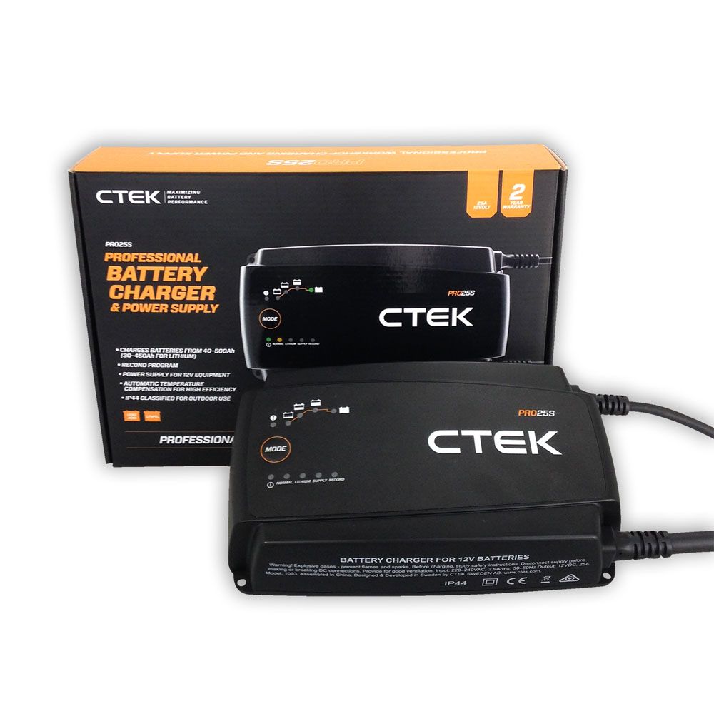 CTEK PRO25SE underhållsladdare 12 V/25 A (6 m laddningskablar)