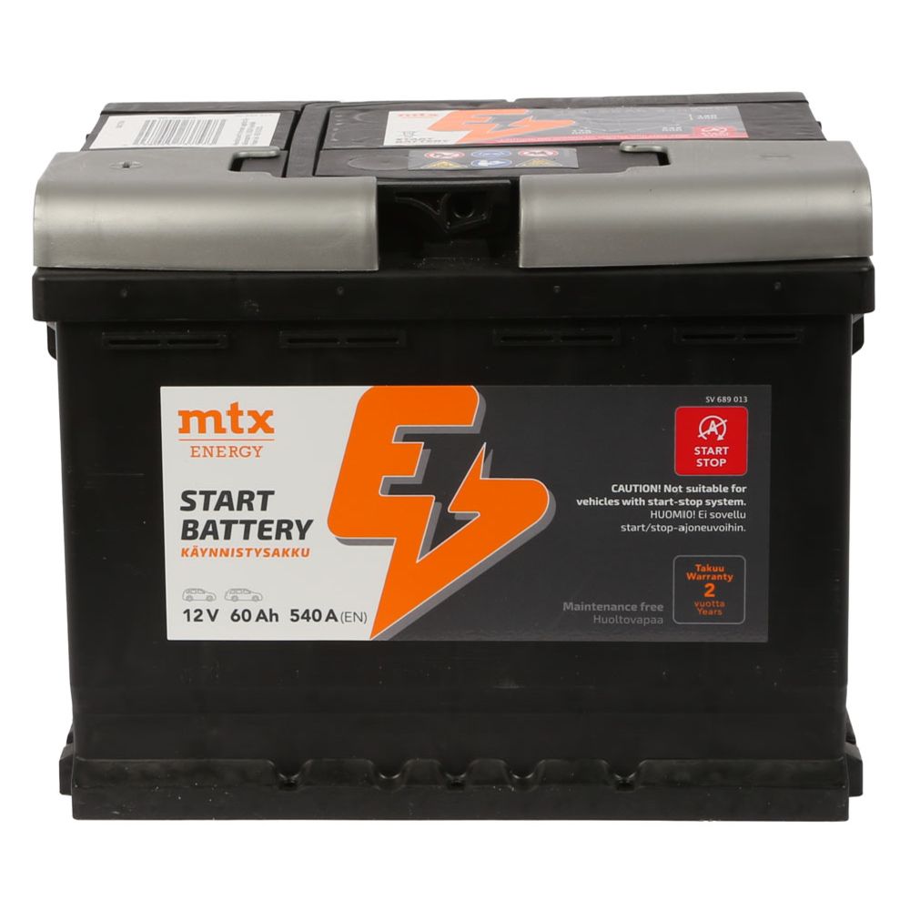 MTX Energy käivitusaku 60 Ah/540 A P242 x L175 x K190 +-
