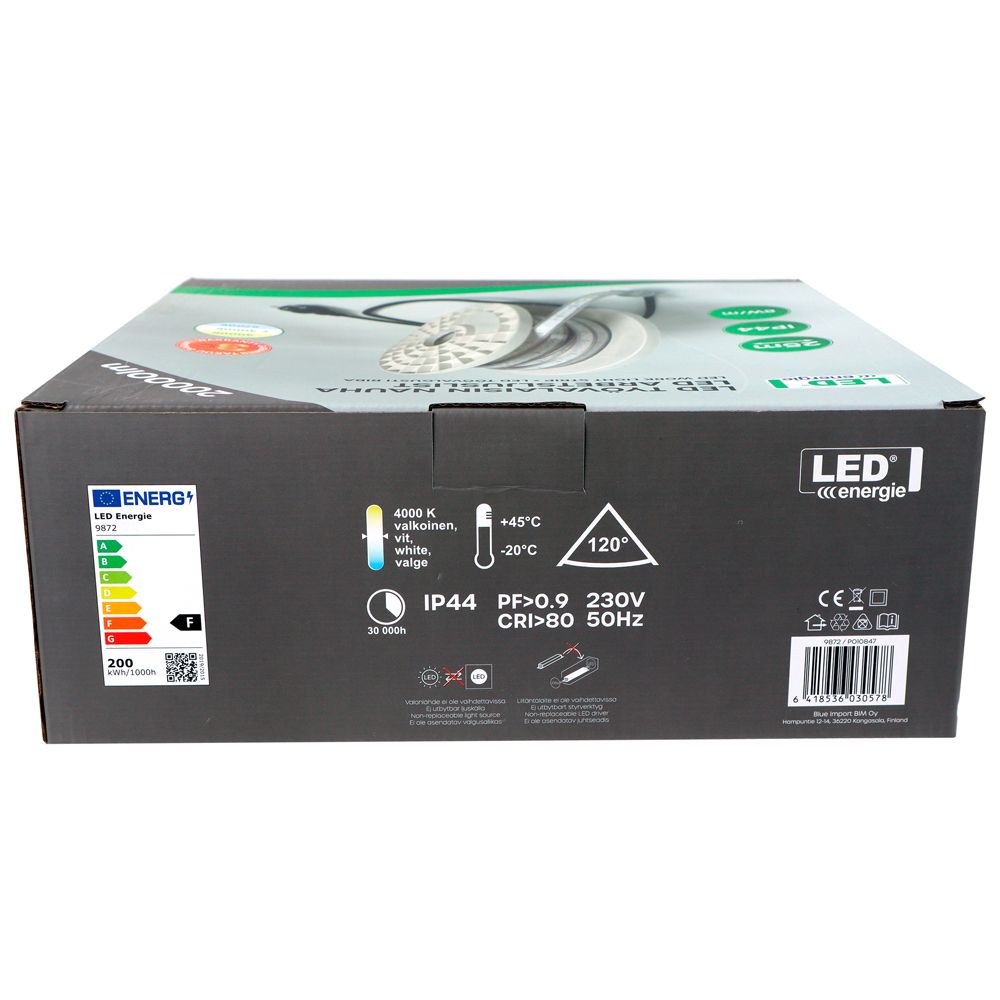 Led Energie LED-valonauha kelalla 230 V 20000 lm 25 m