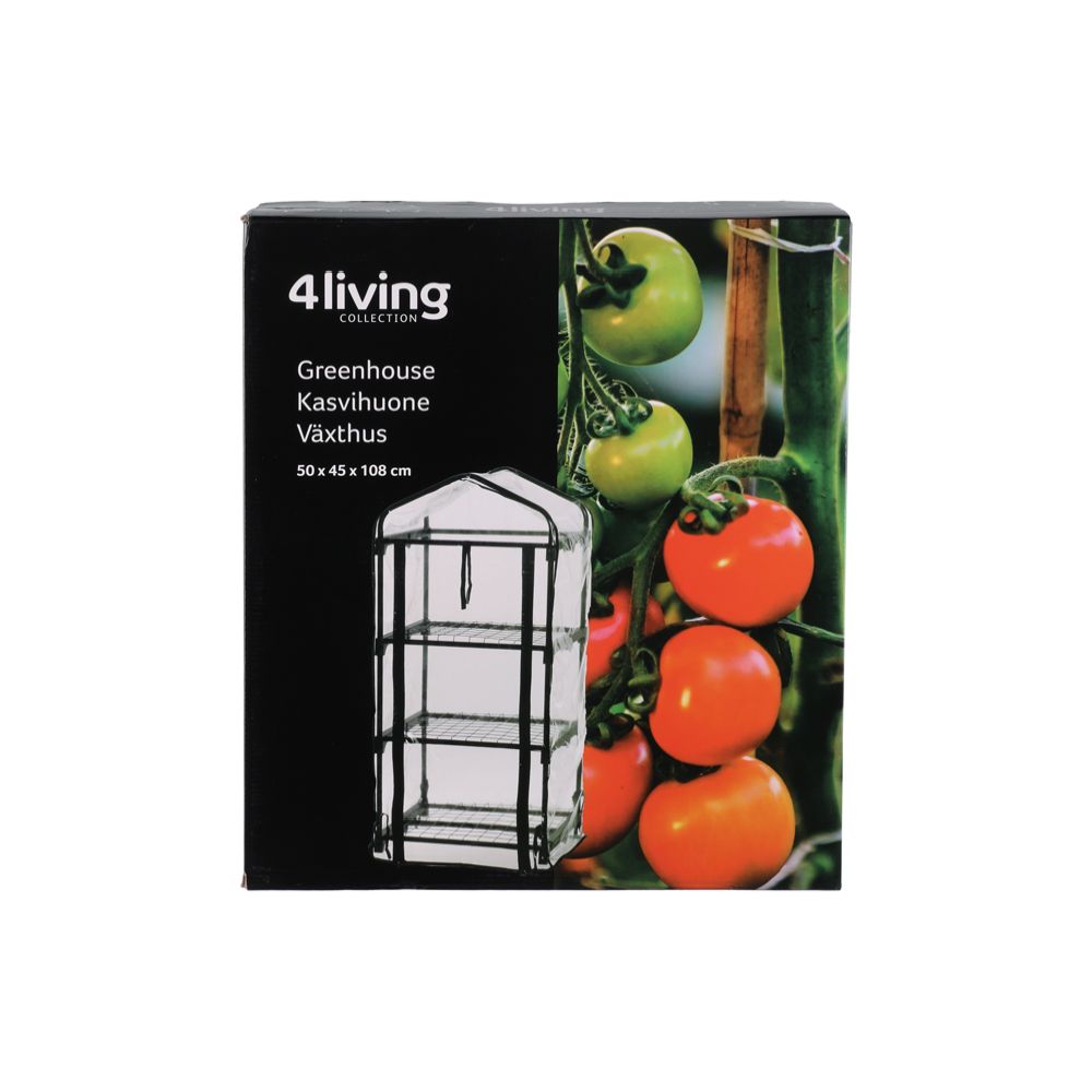 4Living kasvihuone 50 x 108 x 45 cm musta