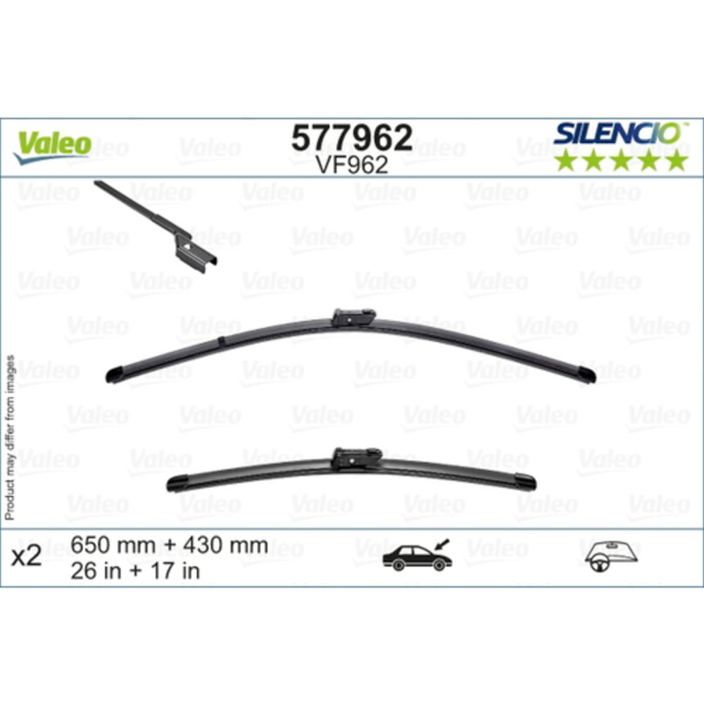 Valeo Silencio VF962 torkarblad 2 st. 65 + 43 cm
