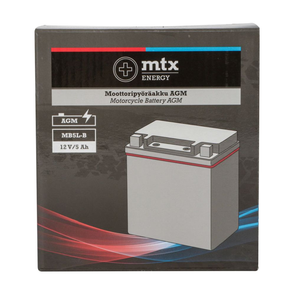 MTX Energy AGM-aku 12 V 5 Ah "MB5L-B" (P119 x L59 x K130 mm)