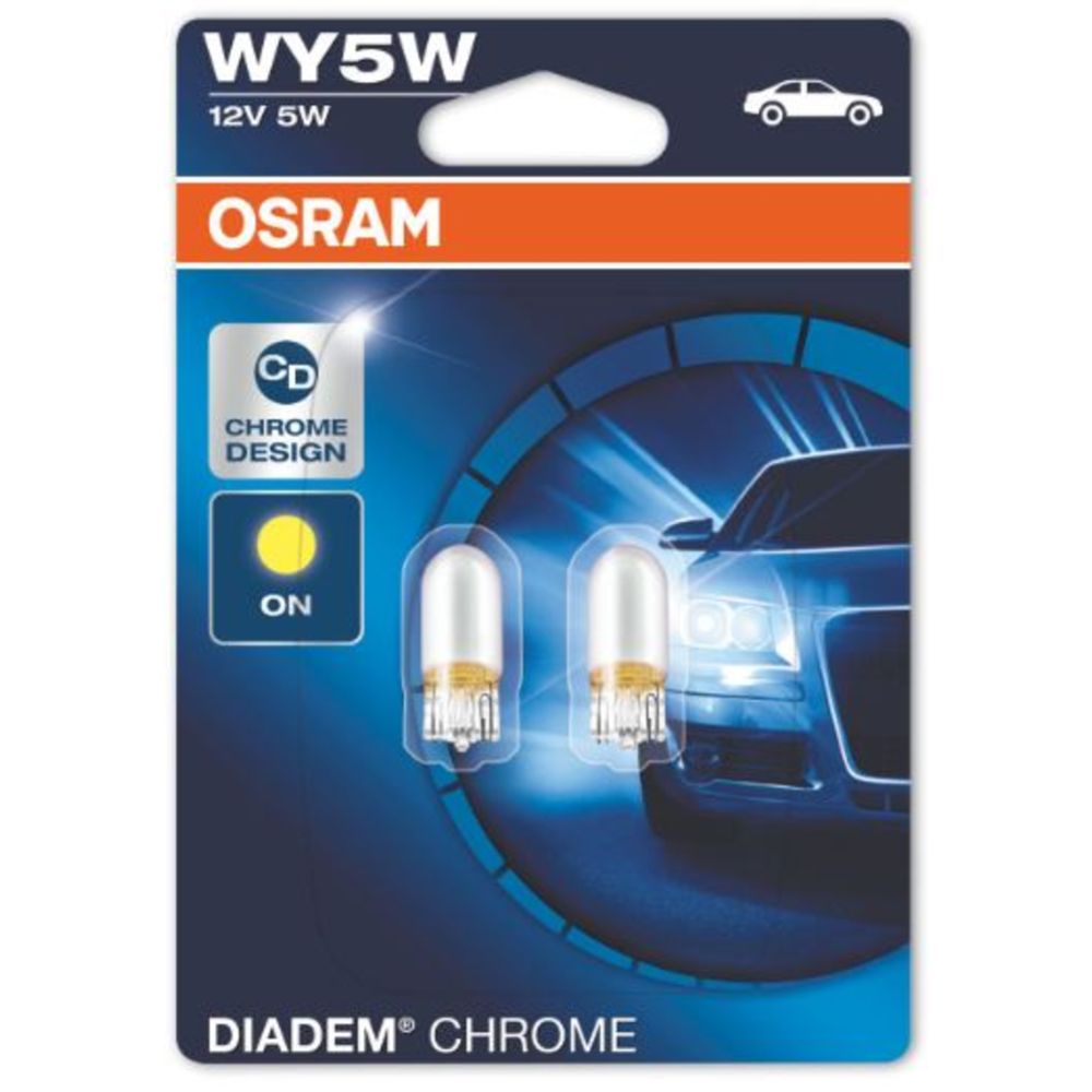 Osram Diadem Chrome klaassokliga pirnid, 2 tk, 12 V WY5W/T10