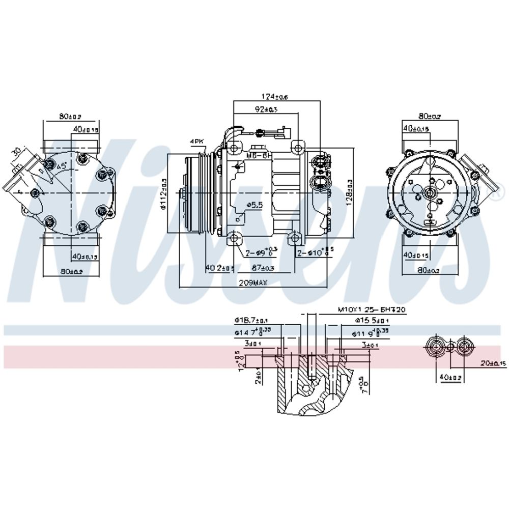 Kompressor, klimatanläggning 30-03998