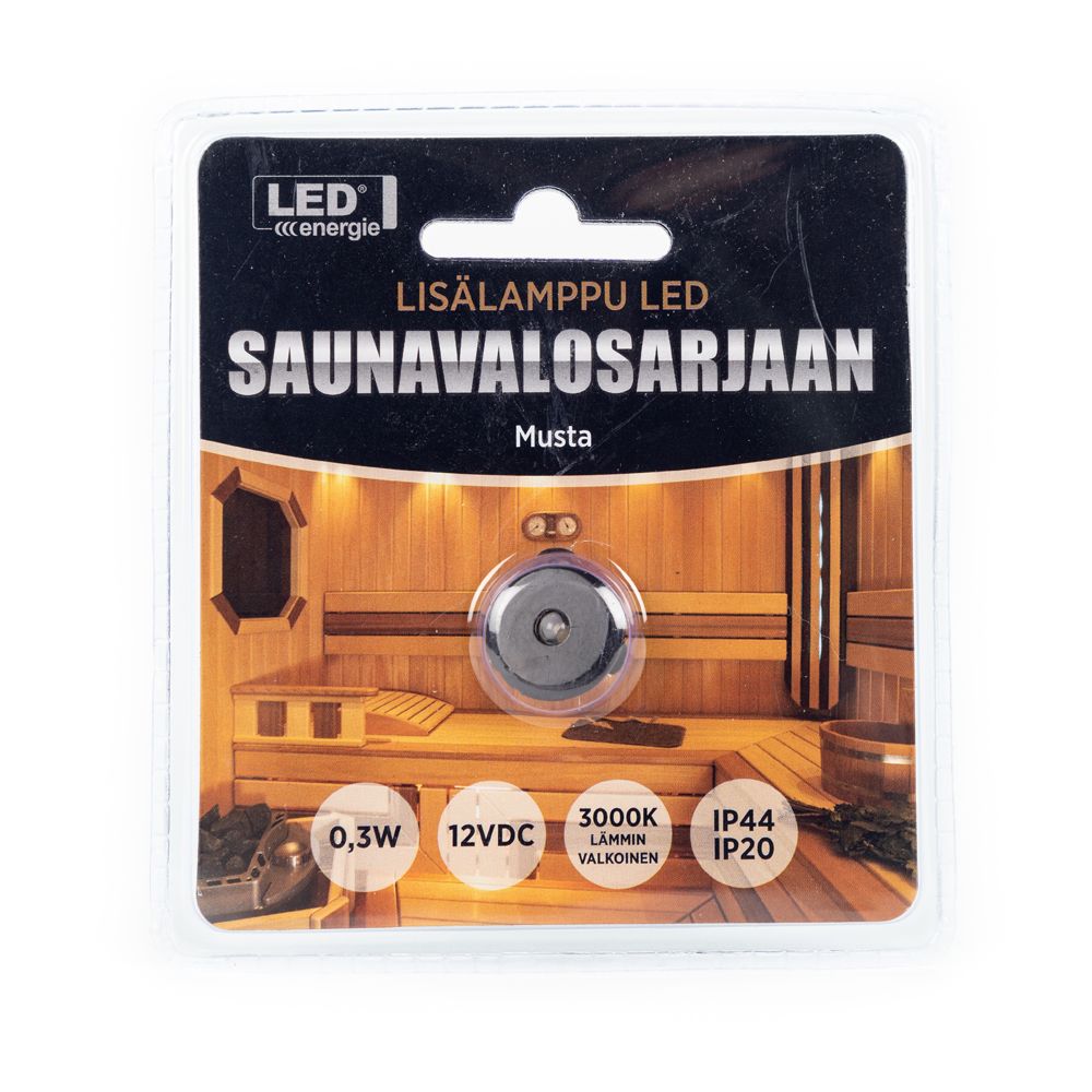 Lisa-LED saunatulede komplektile must 5 m ühendusjuhe