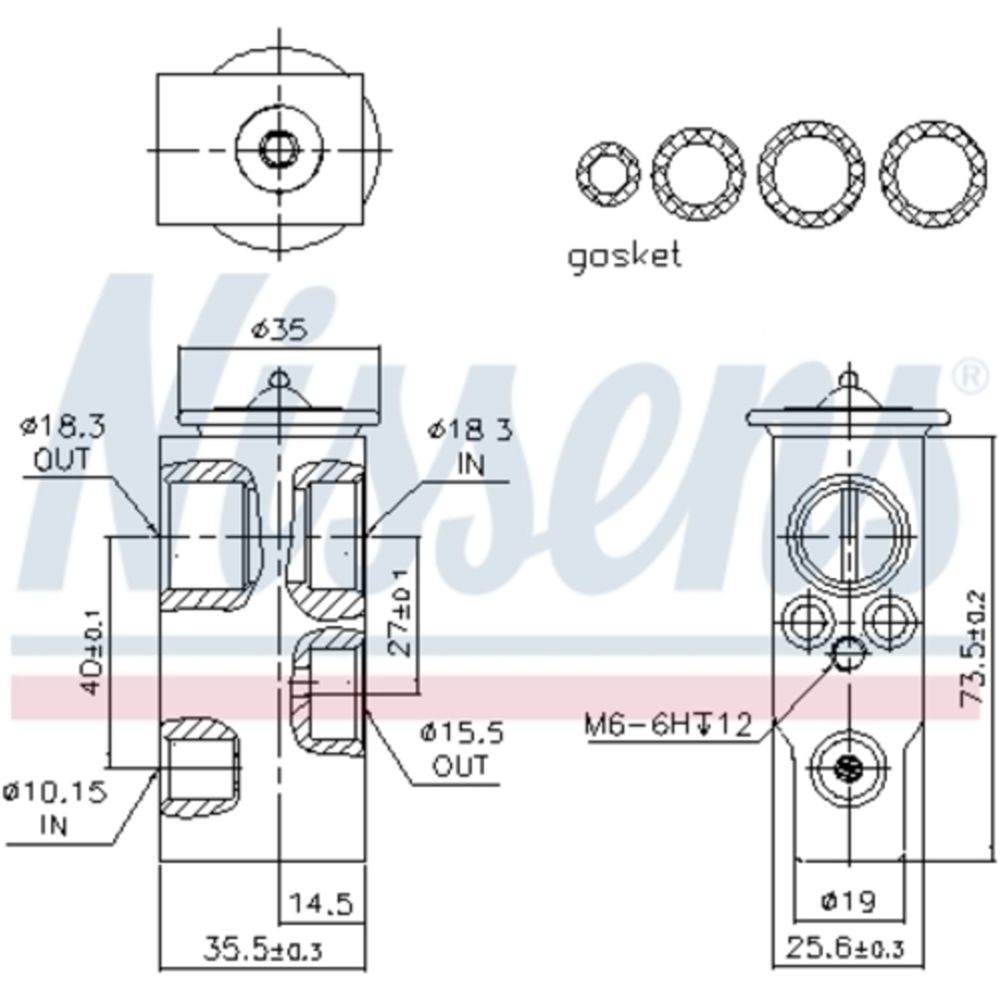 Ilmastointilaitteen paisuntaventtiili 12-00371