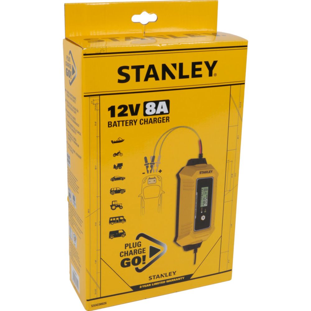Stanley underhållsladdare 12 V 8 A 230 V