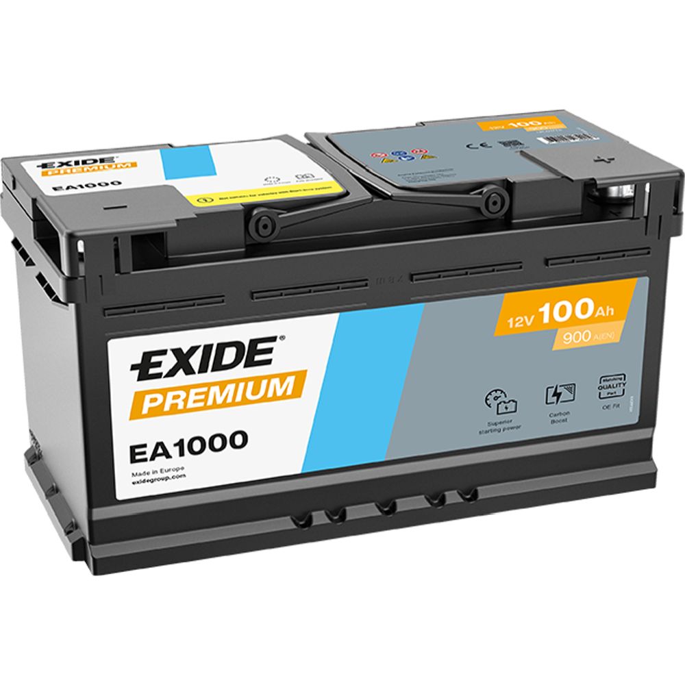 Exide EA1000 100 Ah / 900 A akku P353 x L175 x K190 -+