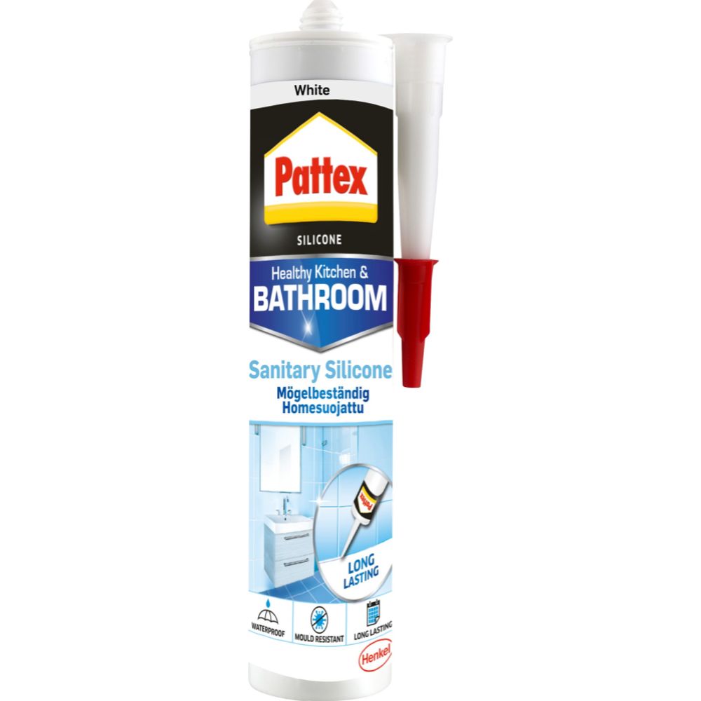 Pattex valkoinen saniteettisilikoni 280 ml
