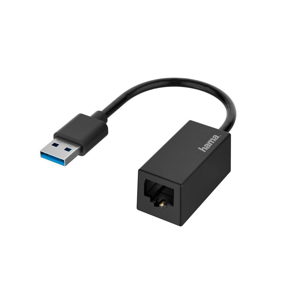 Hama Verkkoadapteri, RJ45 naaras - USB-A uros, USB 3.0, 1 Gbit/s