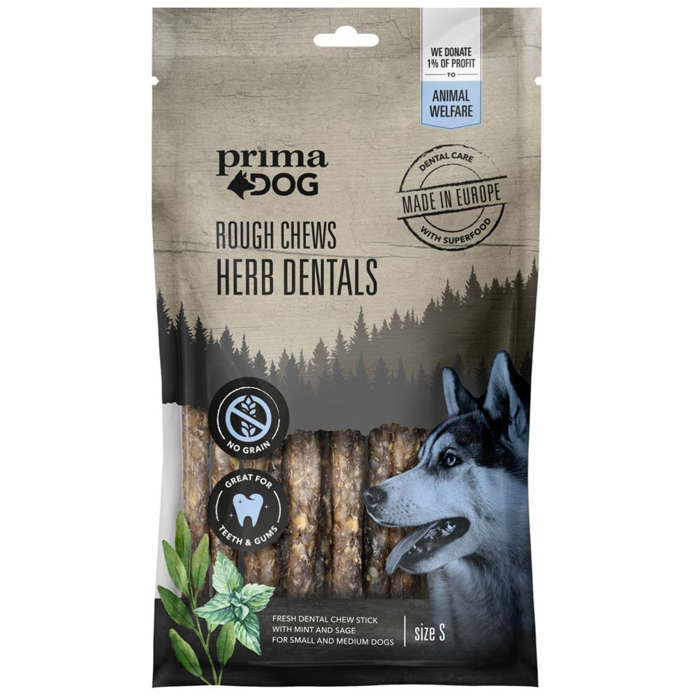 Prima Dog Rough Chews ürtidega närimispulk hammastele, S, 12 cm, 100 g