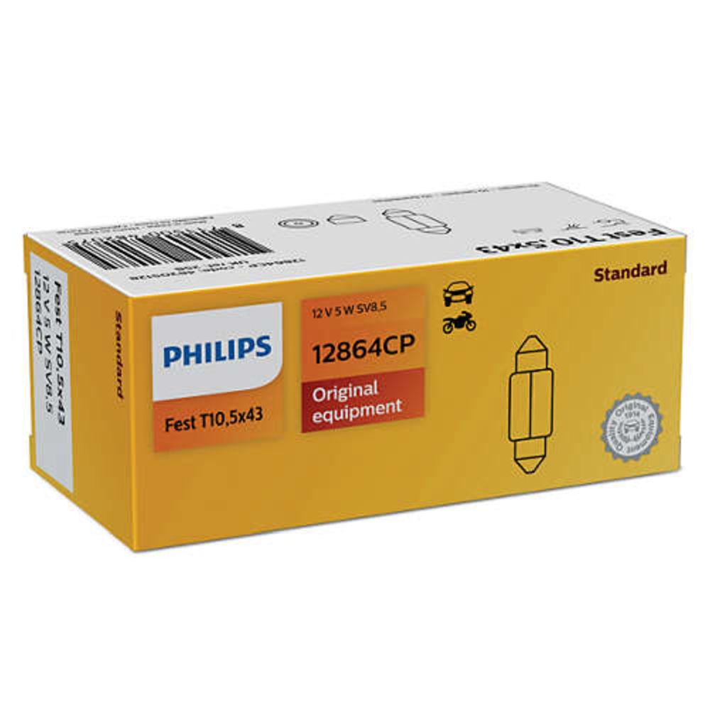 Philips SV8,5-polttimo 12V 5W sukkula 40 mm 10kpl