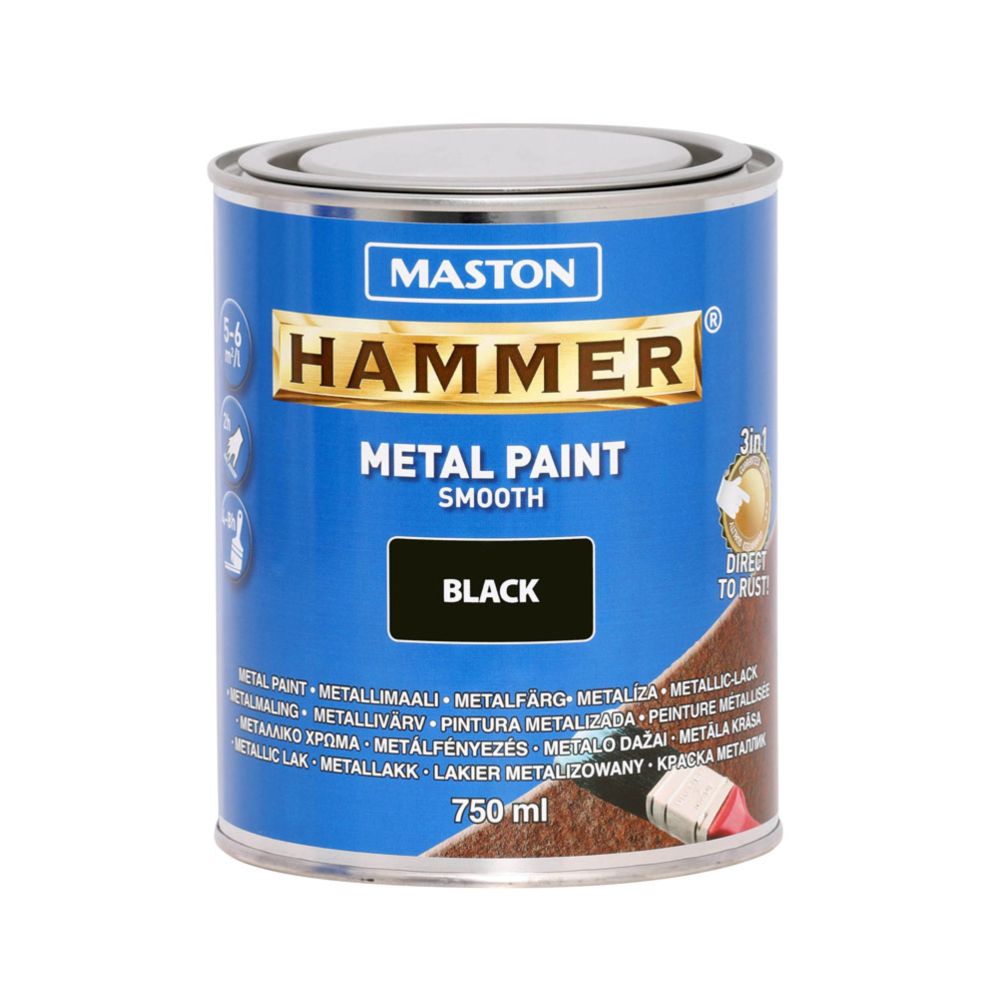 Hammer Metallimaali Sileä musta 750 ml