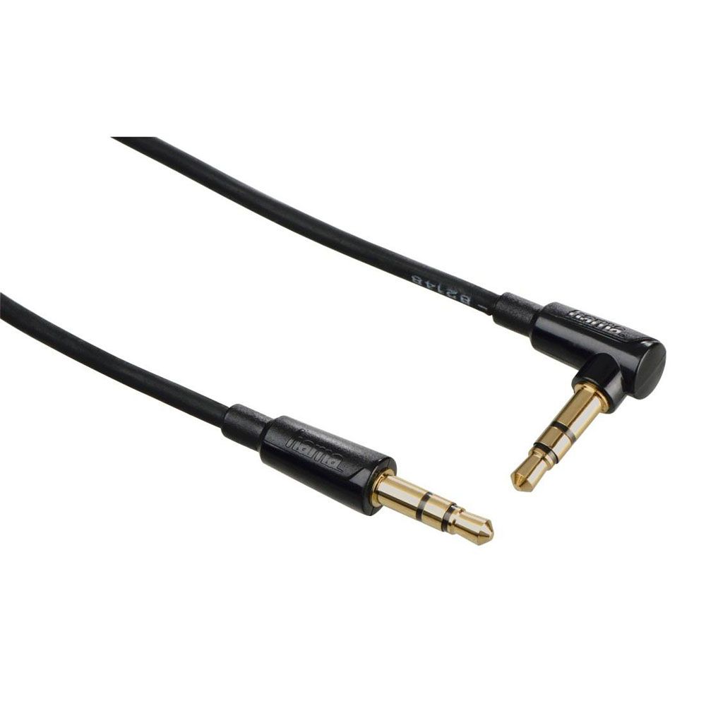 Hama audiokabel, 3,5 mm hane - 3,5 mm hane 90°, "Flexi-slim", 1,5 m