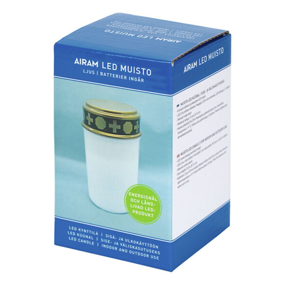 Airam Muisto ristikujutisega LED-hauaküünal, 12 cm